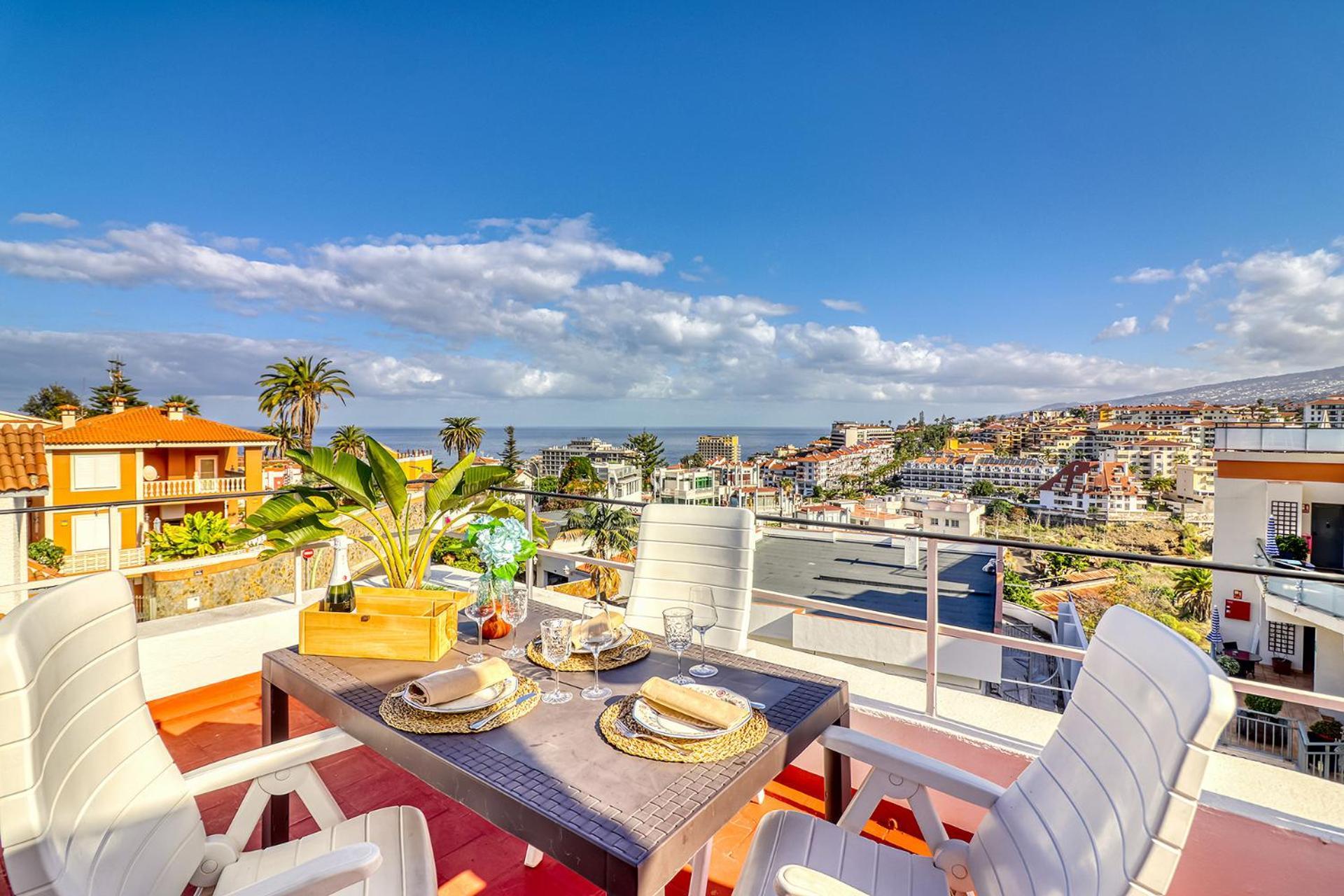 Spacious Penthouse With King-Size Bed, Huge Terrace, Ocean & Teide View 拉克鲁斯 外观 照片